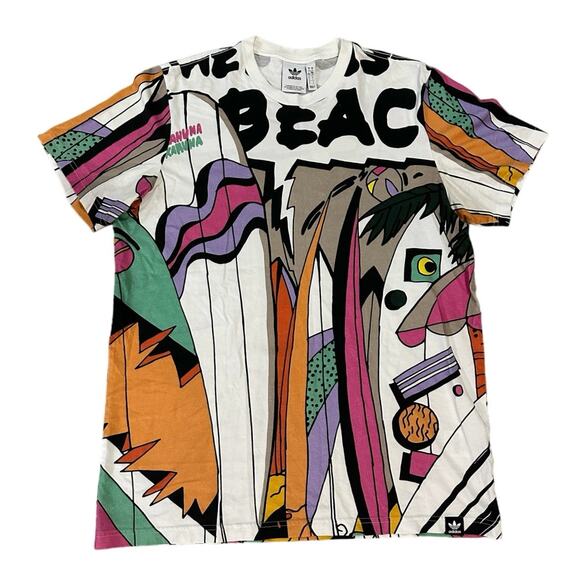 adidas Other - Adidas CM Tee Beach Print AOP Big Graphic Camel Size Large CE2272
